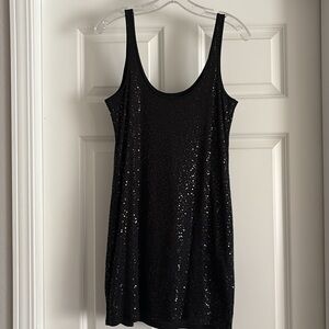 Express Black Sparkle Mini Dress